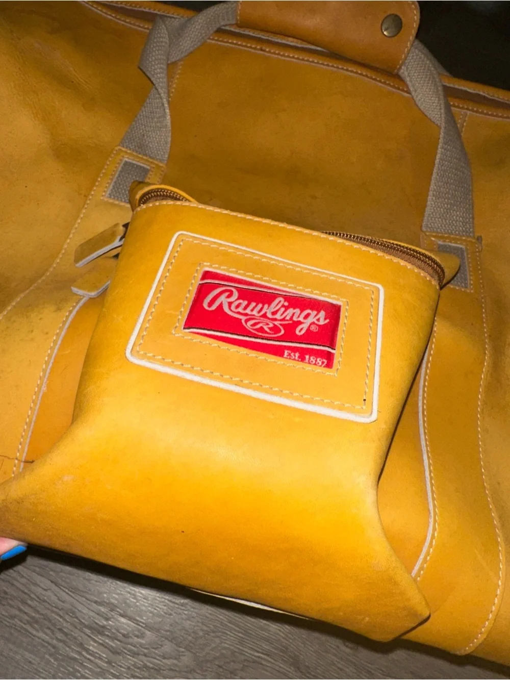 Rawlings Heart of the Hide Baseball Glove Leather Duffle Bag Tan Rare Lombardo